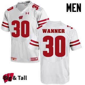 Men's Wisconsin Badgers NCAA #30 Coy Wanner White Authentic Under Armour Big & Tall Stitched College Football Jersey XS31Q72IA